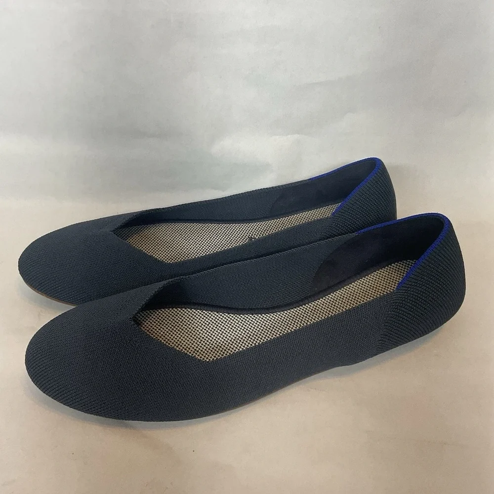 ROTHY'S Classic Smoke Blue Round Toe Ballet Flats US 9,5 Worn Once